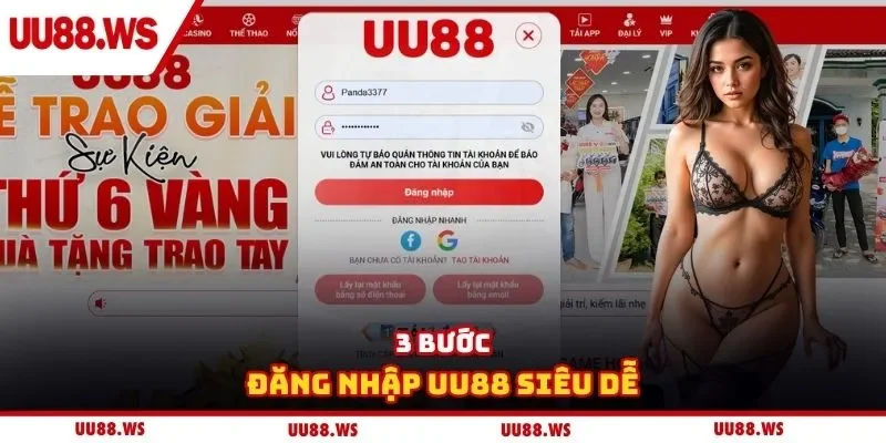 3 bước đăng nhập UU88 siêu dễ